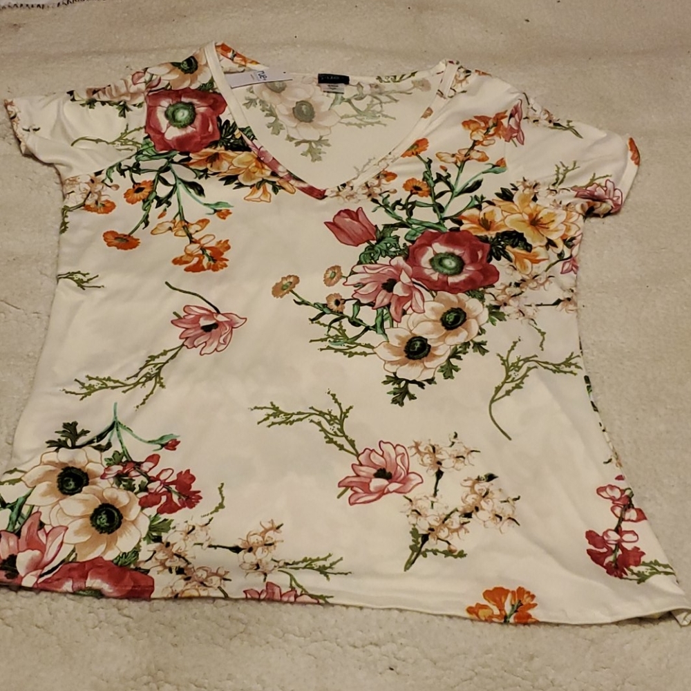 Ivory Floral Print shirt